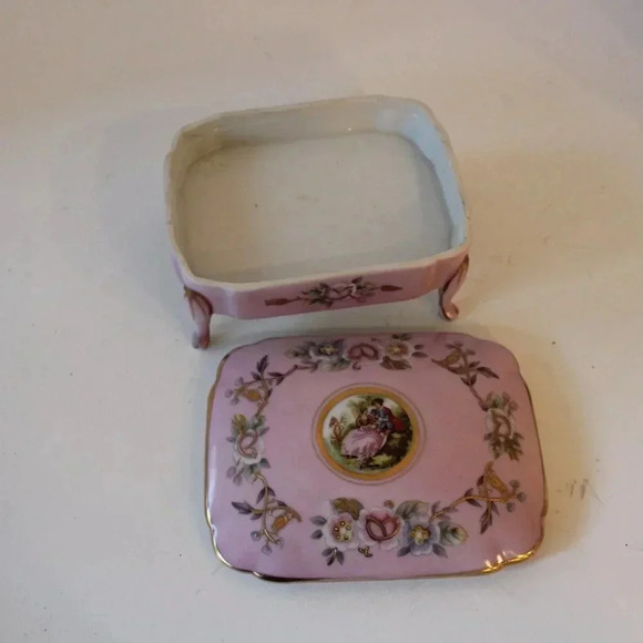 Vtg Royal Carton Original Arnartcreation Japan Pink Victorian Trinket Box - Picture 5 of 6